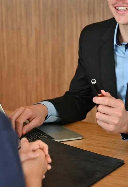 Man speaking about the beauty of hiring A headhunter